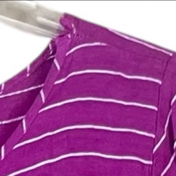 Stella Martini Made in Italy 100% Linen Pink Striped Dress Size L - Picture 15 of 15